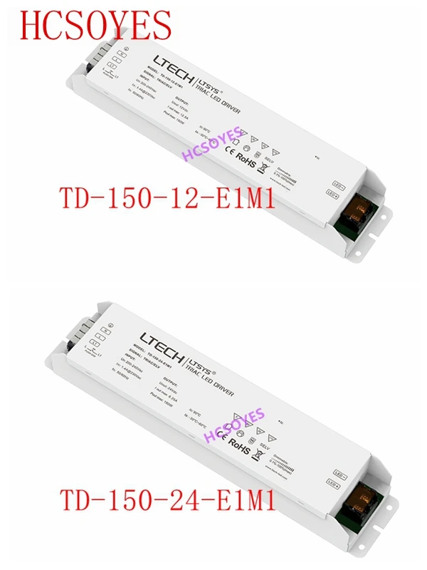 LTECH Интеллектуальный светодиодный драйвер TD-150-12-E1M1/TD-150-24-E1M1 постоянного напряжения тиристорный диммер питания 150 Вт 12VDC 12.5A