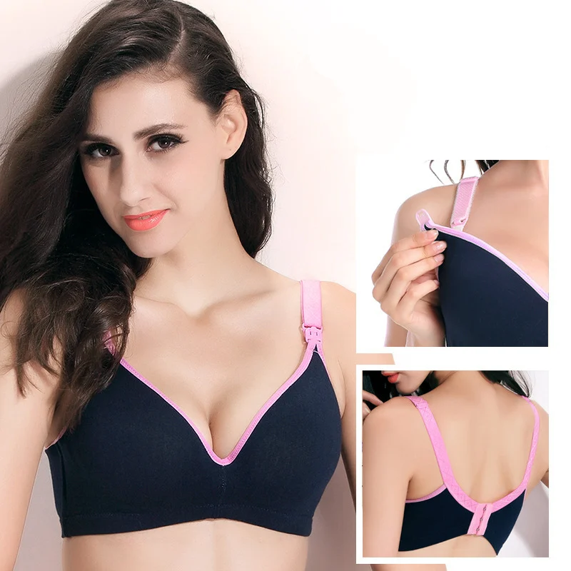 Breastfeeding Cotton Maternity Nursing Bra Sleep Bras For Mothers Feeding Nursing Pregnancy Clothes Women Open Buckle Underwear