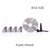 4 Jaw 5'' K12-125 Lathe Chuck Self Centering Hardened Steel CNC Milling 125mm for Drilling Milling Machine