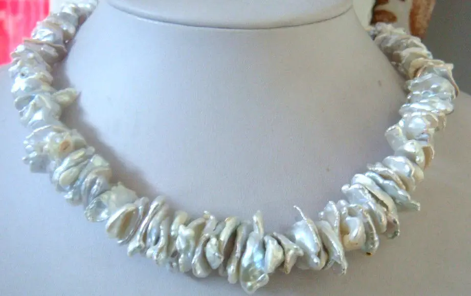 

ddh002489 16-18mm Australian south sea keshi white pearl necklace 28% Discount