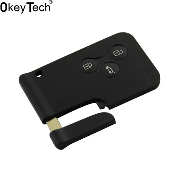 

OkeyTech 3 Button Smart Card Fob Shell For Renault Megane 2 3 Koleos Scenic With Uncut Small Key New Styling Car Accessories