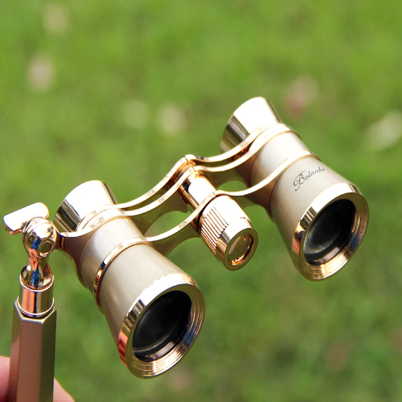 high quality Mini Opera Theater Glasses 3x25 Brass Coated Lens Binocular Telescope Gold Handle Glasses for Watching high quality Mini Opera Theater Glasses 3x25 Brass Coated Lens Binocular Telescope Gold Handle Glasses for Watching