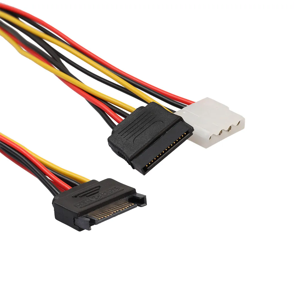 15Pin мужской последовательный к 15Pin IDE Molex женский + 4Pin SATA Женский кабель Мощность кабель # T08