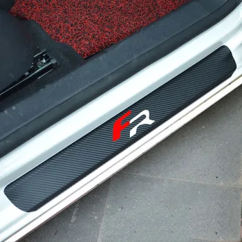

4pcs Carbon Fiber Car Scuff Plate Door Sill Guard Car Sticker for Seat Leon 2 FR+ Ibiza cupra Altea Belt Racing car styling