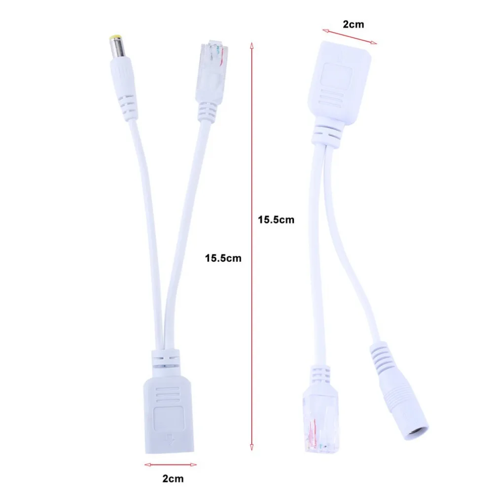 Ленты экранированный пассивный Мощность POE кабель-адаптер для IP Камера 10 пар сепаратор комбайнер Портативный 12-48 В POE сплиттер