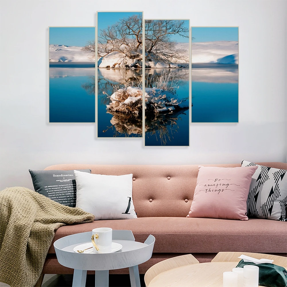 

4PCS Natural Landscape Abstract Decorative Pictures Posters and Prints Wall Art Canvas Painting Nordic Home Living Room Decor