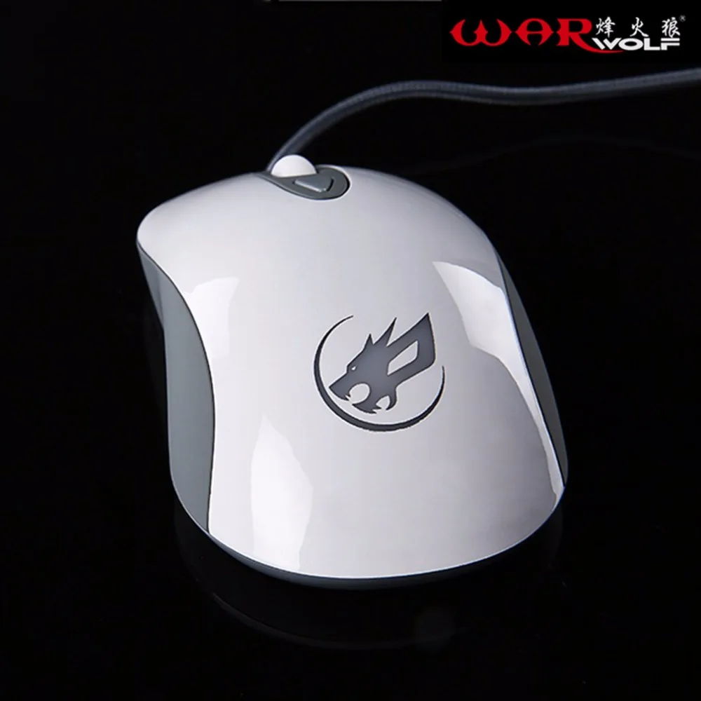 WarWolf Профессиональный 2400 Точек на дюйм 4 кнопки 4D USB Оптическая Проводная Мышь мыши компьютер Мышь мыши для Gamer любителей