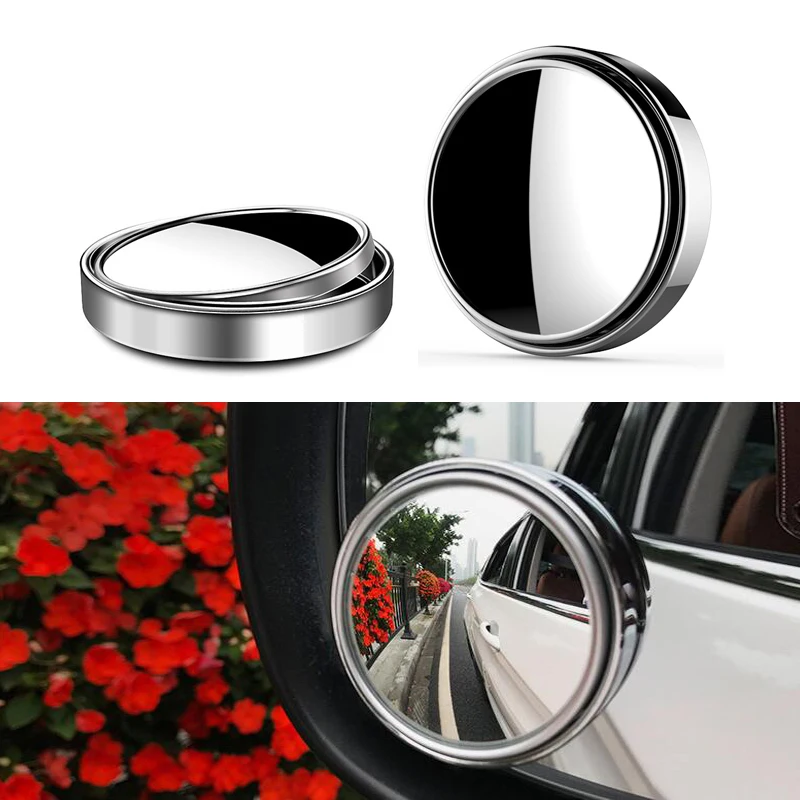 

2pcs Car 360 Degree Blind Spot Mirror Wide Angle Round Convex Mirror Small Round Side Blindspot Rearview Parking Mirror