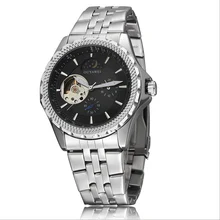 OUYAWEI tourbillon skeleton mechanical watch automatic flywheel clock men stainless steel strap sport wristwatch reloj hombre