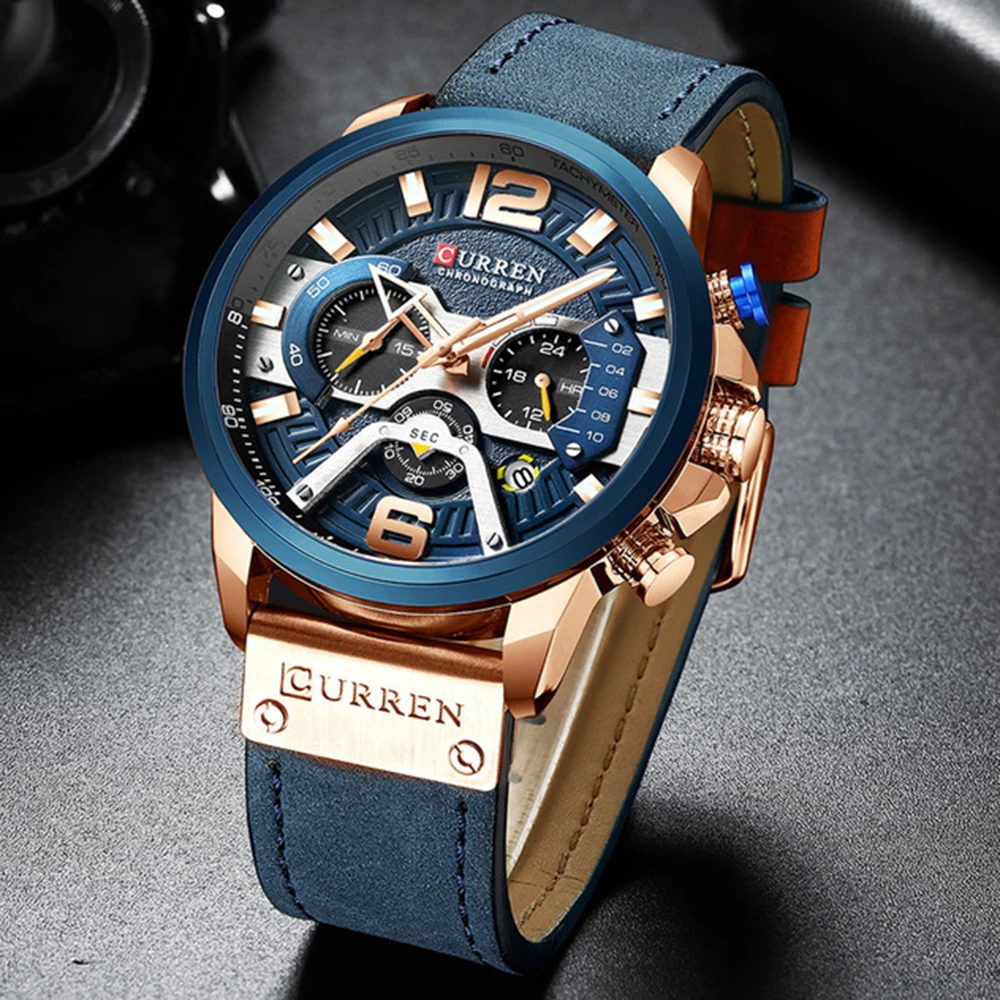 

2019 CURREN Luxury Brand Men Analog Leather Sports Watches Men's Army Military Watch Male Date Quartz Clock Relogio Masculino