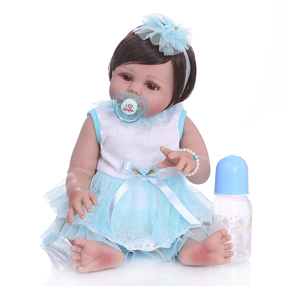 NPK 48 см новорожденная кукла bebe Кукла reborn baby girl силиконовая Мягкая Реалистичная
