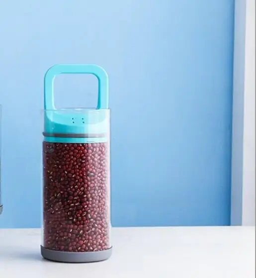 1 шт. вакуумная герметичная банка Стеклянная тяга вакуумные крышки для банок пищевой стеклянный контейнер для круп хранения канистра кухонная емкость для бутылок - Цвет: Синий