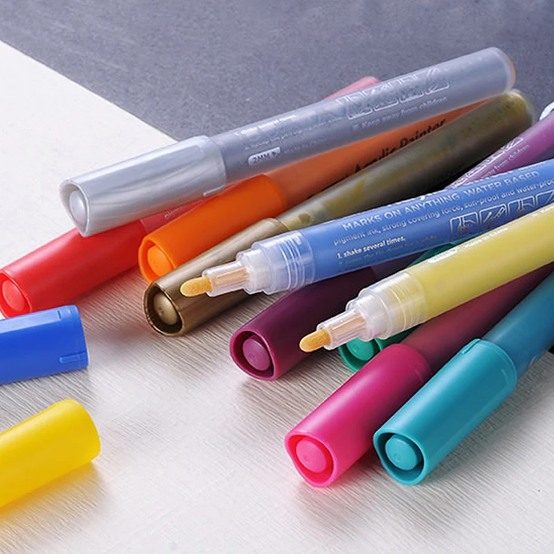 12 24 цвета DIY акриловая маркер кисточка хайлайтер Водонепроницаемая Перманентная краска ручка работает на большинстве поверхностей художественный дизайн школы
