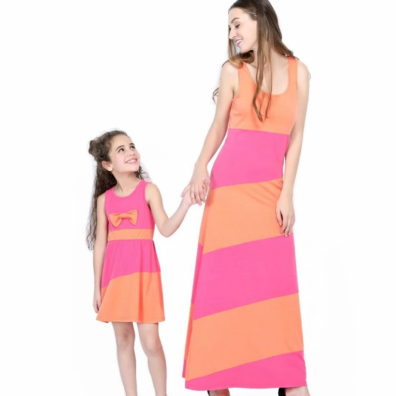 Mom and Baby Matching Clothes 2018 Hot Sale Fashion Collision Color