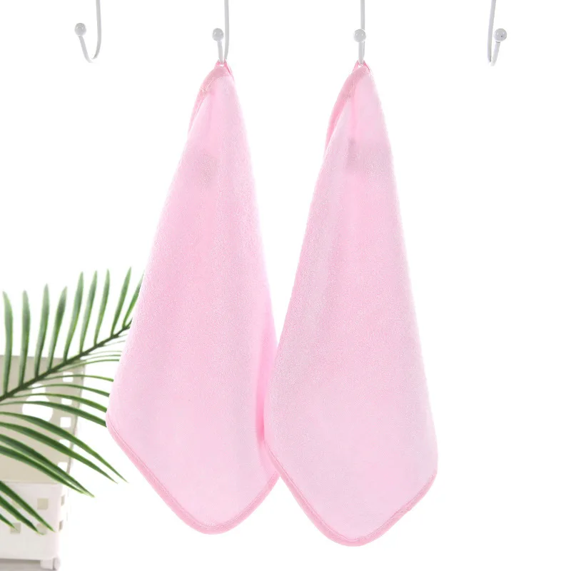 2pcs Bamboo Fiber Skin-friendly Solid Color Children Kids kindergarten Handkerchiefs Face Hand Wash Towel ZFS0657