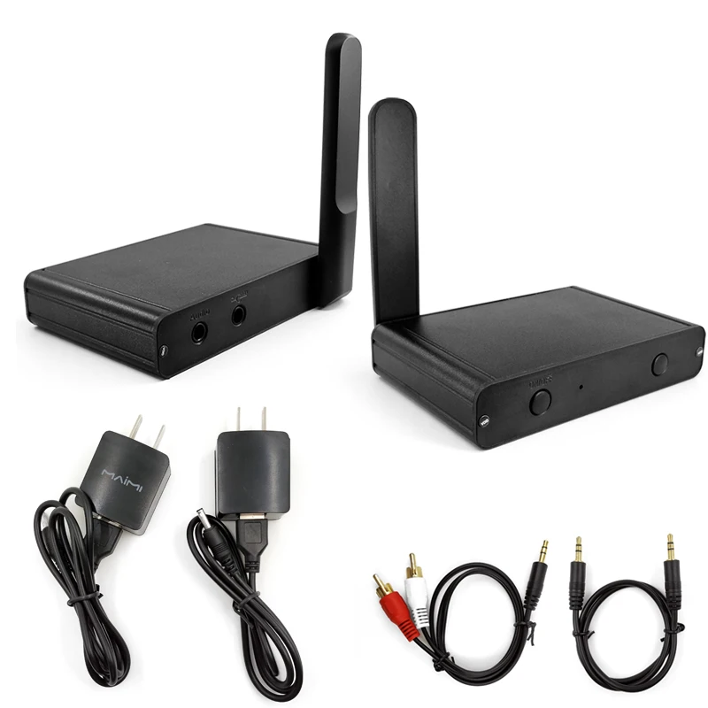

2.4Ghz Hifi Digital Wireless Audio Adapter Music Sound Audio Transceiver Transmitter Receiver +3.5mm RCA Audio Cable Set 200M