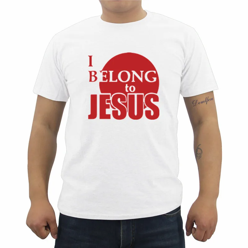 Мужская хлопковая футболка с короткими рукавами принтом I Are To Jesus христианская