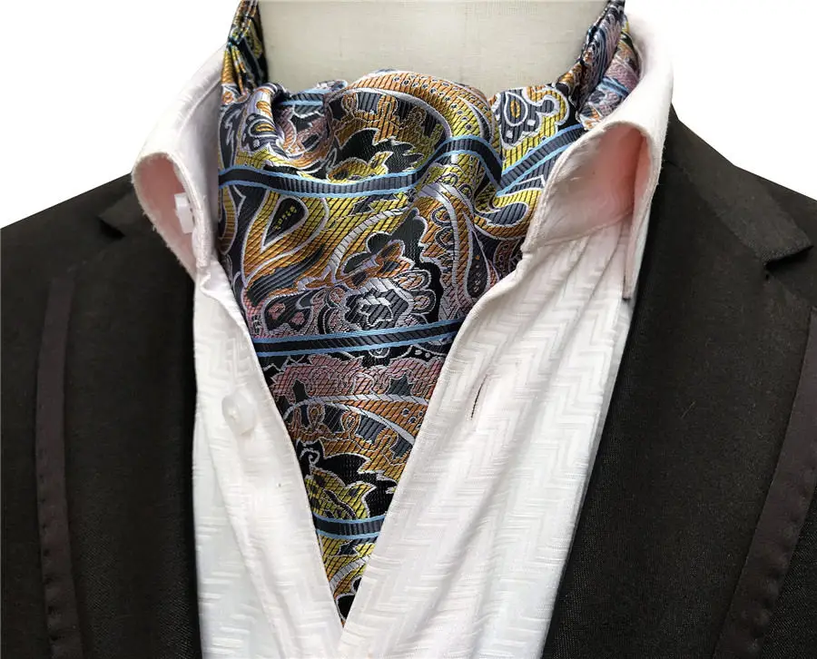 Британский Стиль Мода Для мужчин шее носить роскошные формальный повод галстук Ascot для Свадебная вечеринка