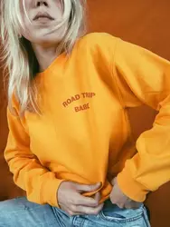 Sugarbaby Road Trip Babe Yellow Jumper Crewneck Fashion Sweatshirt Long Sleeve Casual Tops Harajuku Top Girl Like Yellow Outfits Sugarbaby Road Trip Babe Yellow Jumper Crewneck Fashion Sweatshirt Long Sleeve Casual Tops Harajuku Top Girl Like Yellow Outfits
