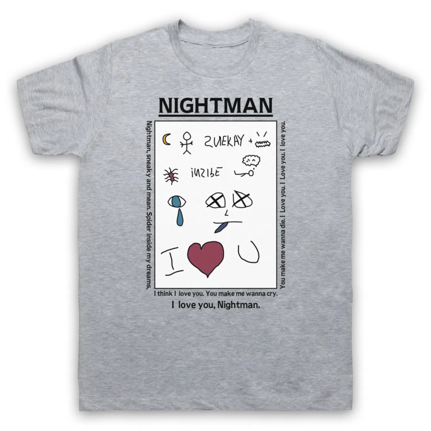 

IT'S ALWAYS SUNNY IN PHILADELPHIA NIGHTMAN NOTE LYRICS ADULTS & T-SHIRT