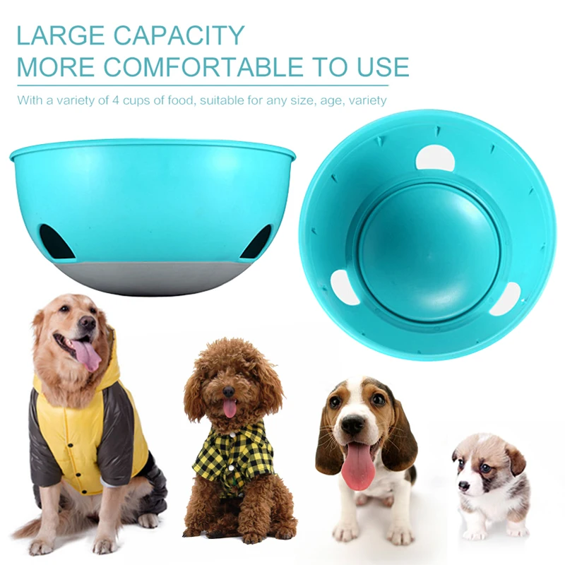 New Pet Dog Bowl Tumbler Slow Feeder Anti Leakage Food IQ Treat Ball Dog Toys for Pet Cat Food Water Feeding Dish Feeder