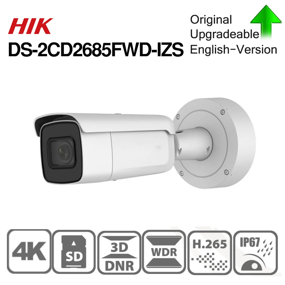 Hikvision DS-2CD2T85FWD-I8 bullect Камера 8MP POE CCTV Камера 80 м ИК-диапазоне Обновление версии DS-2CD2T85FWD-I5