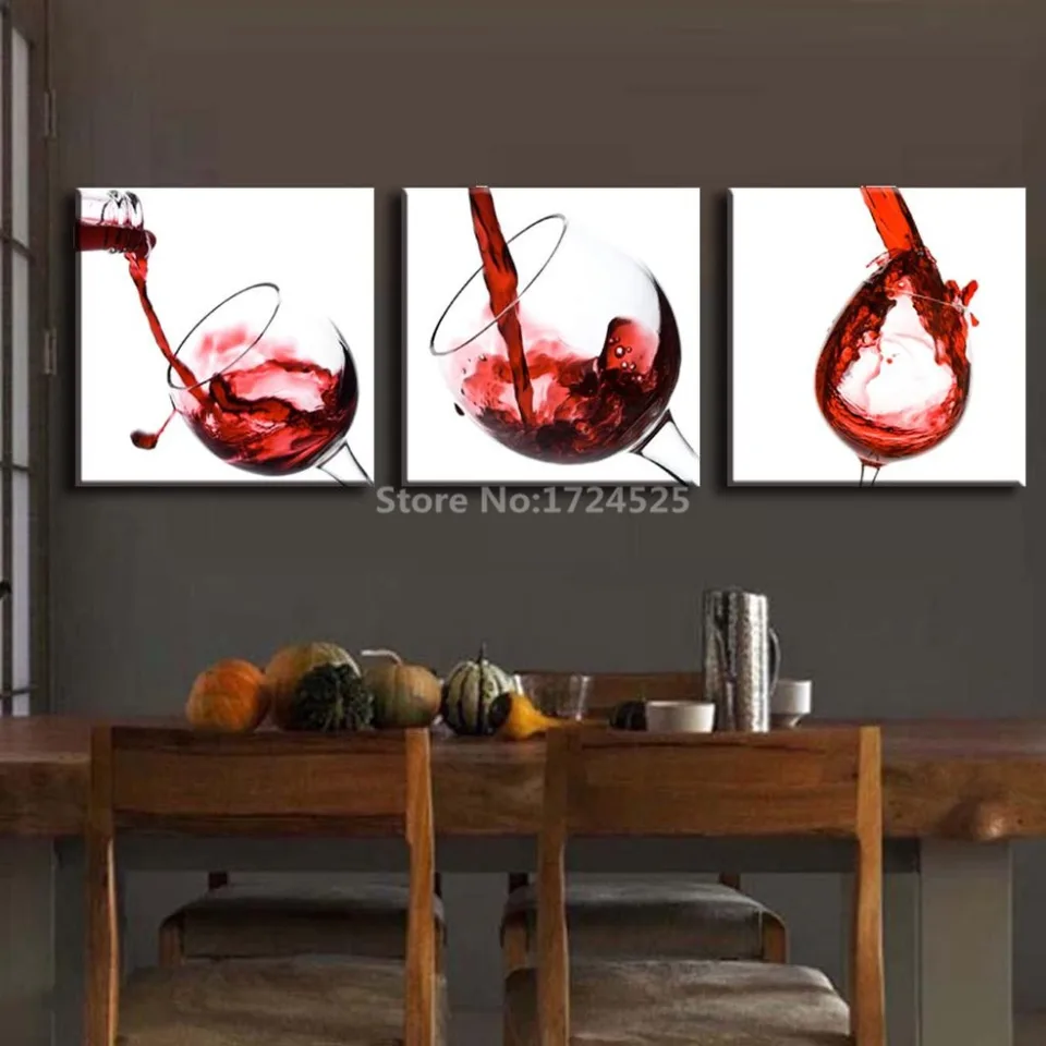 Clstrose 3 Teile Satz Moderne Weinglas Leinwand Malerei Wandkunst Kuche Esszimmer Home Decor Bilder Hangen Auf Wand Unframed Decorative Pictures Picture Hanginghome Decor Pictures Aliexpress