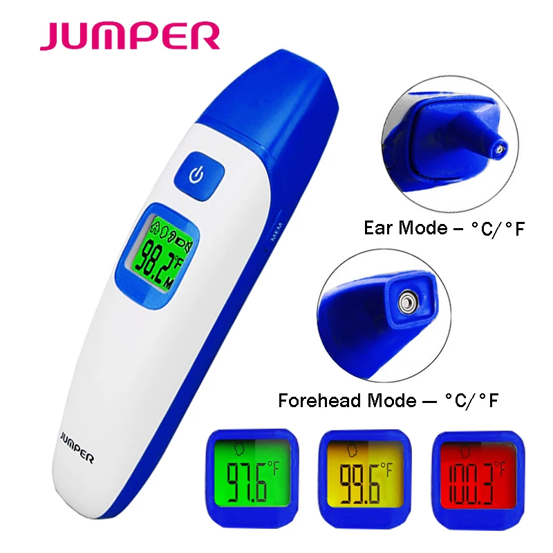 

Jumper Newest Thermometer Digital Infrared IR LCD Baby Forehead and Ear Non-Contact Adult Body Care Fever Measurement Termometro