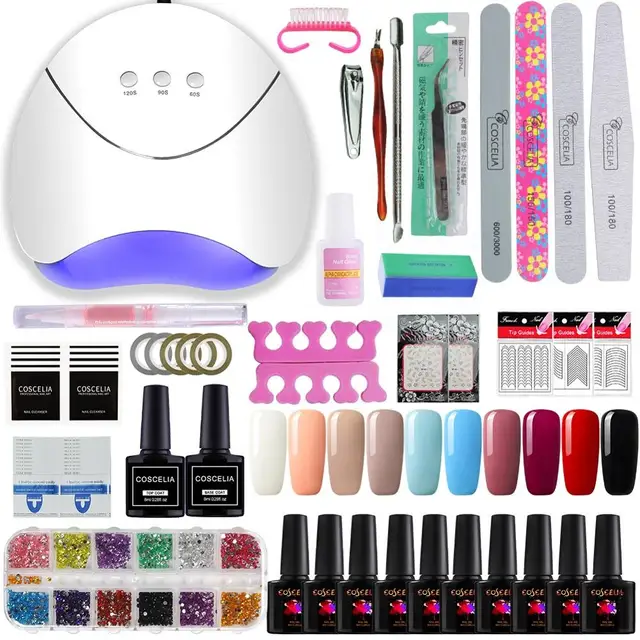 Full Manicure Set With Lamp Nail Kit 36W UV LED Lamp For Nail Art Sets