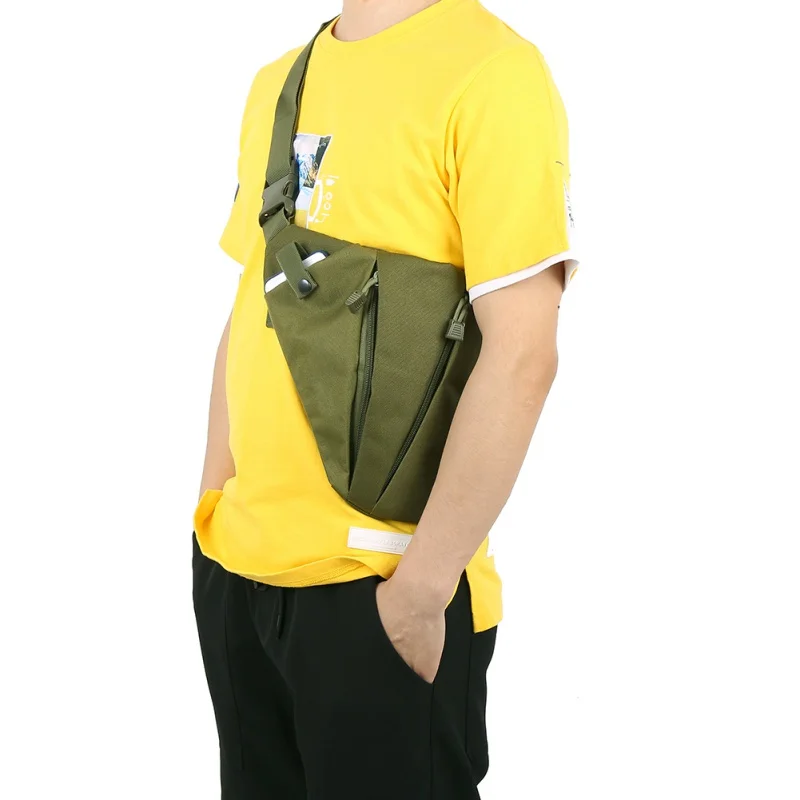 Compact Single Shoulder Bags For Men Waterproof Nylon Crossbody Bags Male Messenger Bag Right / Left Direction For Outdoor Sport