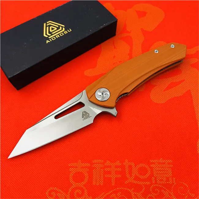 MAXACE original AIOROSU Fengshen series tornado 440C steel blade G10 handle outdoor camping tool - Цвет: orange