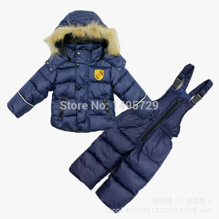 2015 winter Children clothing set Baby boy Ski suit sport sets duck