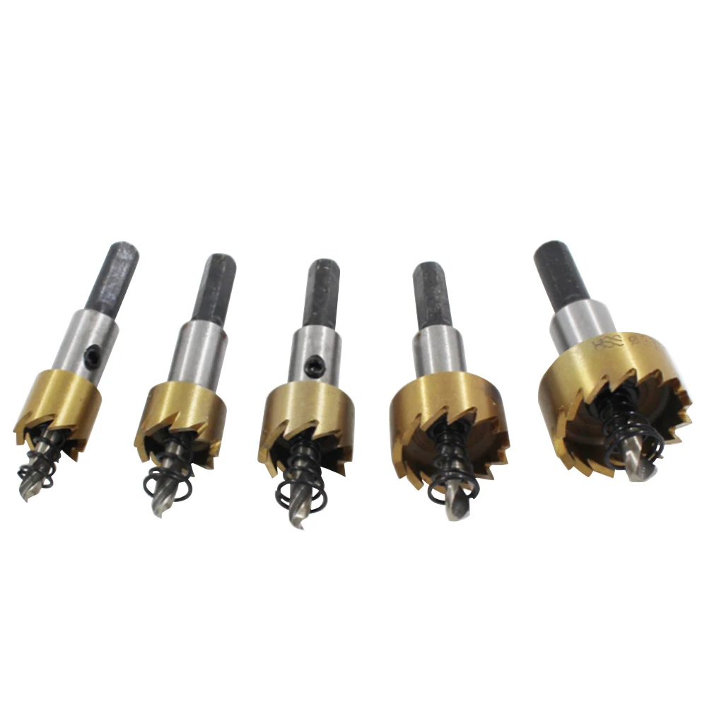 

5pcs/set 16/18.5/20/25/30mm Binoax Carbide Tip HSS Drill Bit Saw Set Metal Wood Drilling Hole Cut Tool for Installing Locks