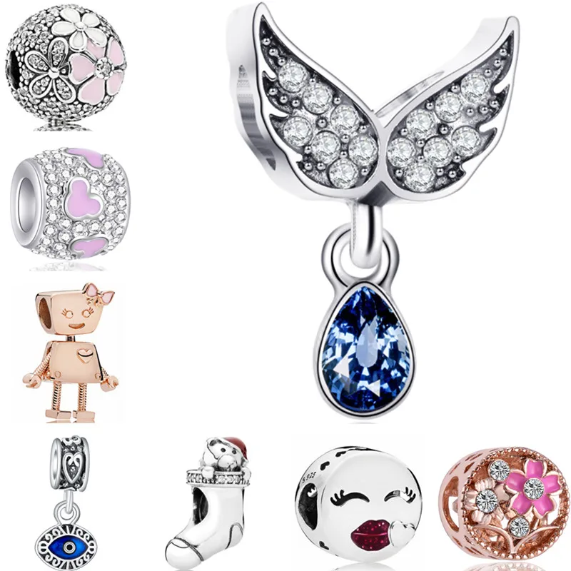 

Vintage Crystal Robot Eggplant Princess Frog Evil Eye Pendants Beads Fit Original Pandora Charms Bracelets Bangles for Women DIY