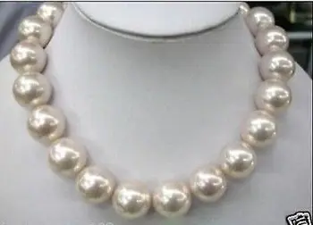 

shipping Charming! 16mm South White SeaShell Pearl Round Beads Necklace 18" AAA