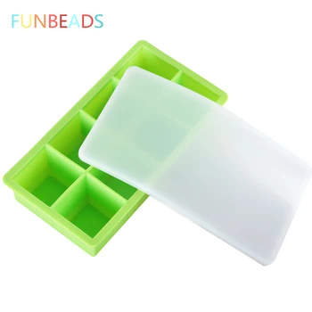 

Large 8 Grid Silicone Ice Molds With Cover Frozen Popsicle Molds Ice Cube Tray Ice Cream Mold CM007