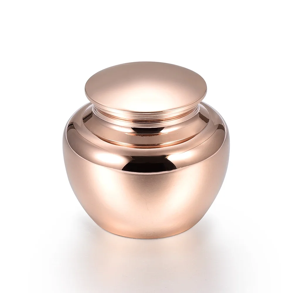 

KLH036-1 Pure Handcraft Apple Shape Mini Cremation Urns Rose Gold Pet/Human Memorial Mini Urns Stainless Steel Keepsake Jars