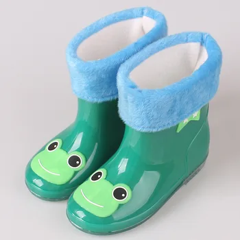 

Children Rainboots For Boys Pvc Waterproof Kids Water Shoes Girls Candy Color Cartoon Antiskid Rain Boots Four Seasons Removable