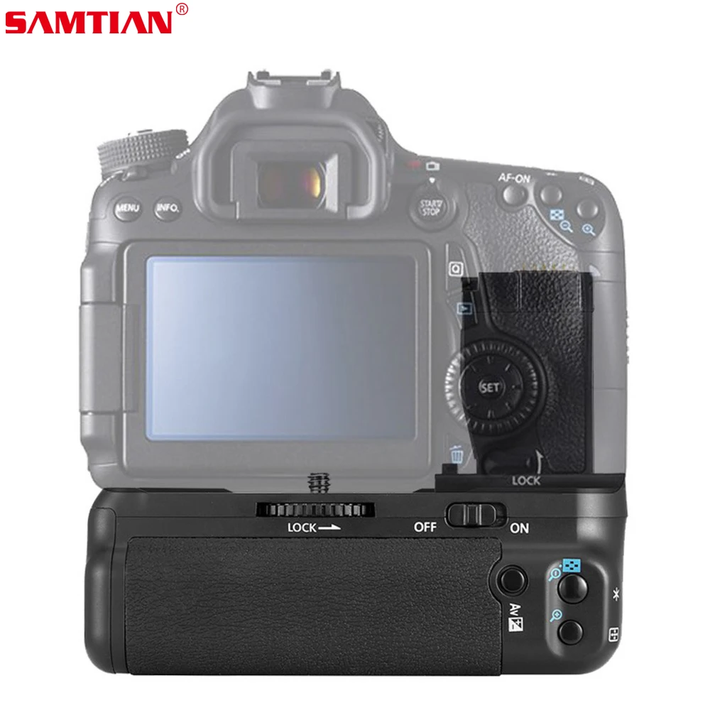 SAMTIAN Вертикальная Батарейная ручка держатель для Canon 750D 760D T6i T6s X8i 8000D DSLR камеры совместим с 2x LP-E17 батареей