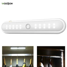 Деревянный датчик движения человеческого тела ночник 20LED шкаф стенной шкаф светильники с питанием от аккумулятора с выключателем света