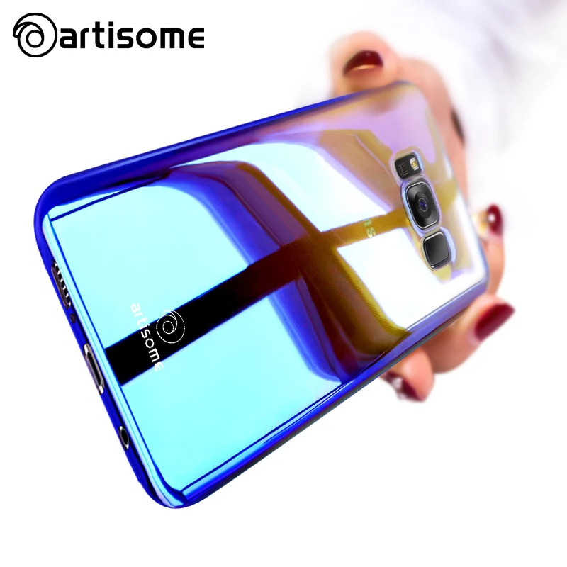 ARTISOME Case For Samsung S8 S8 Plus Aurora Gradient Color Hard Back PC Cover For Samsung Galaxy S8 Plus Case Coque Transparent cases-for-s8+