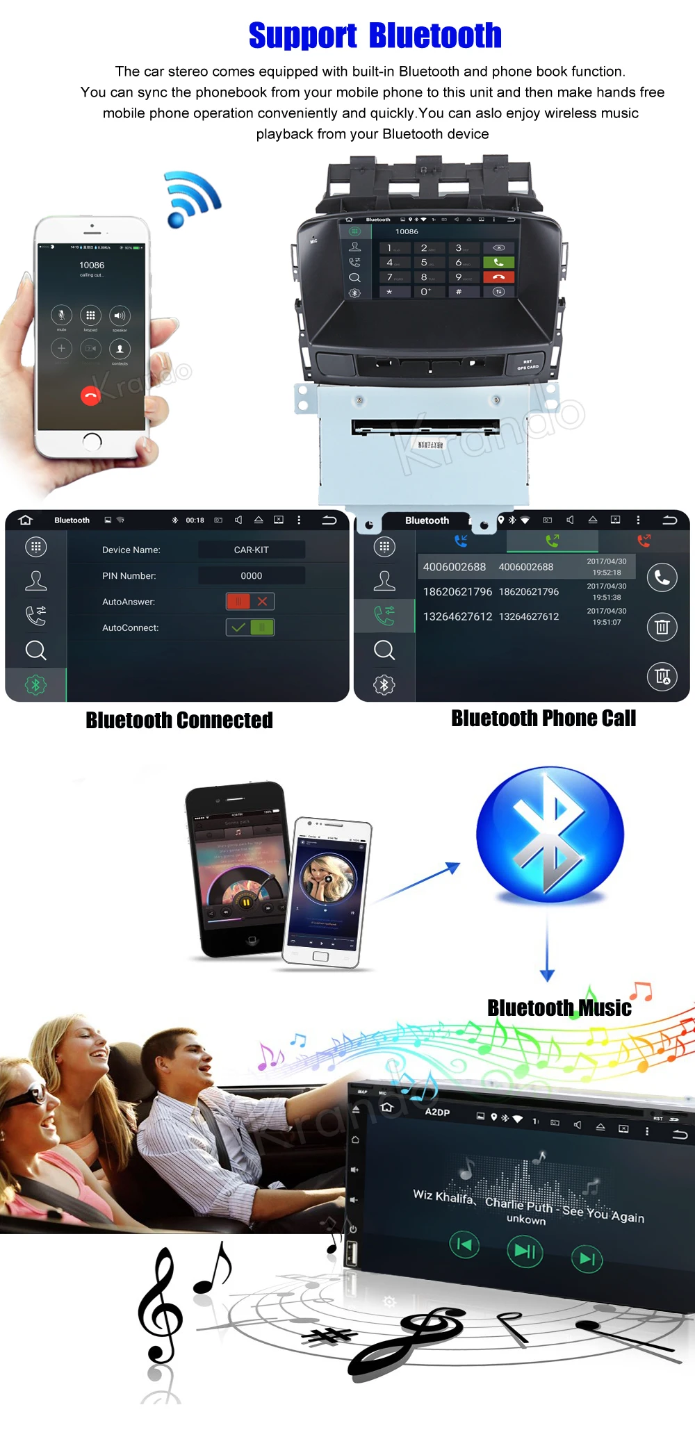 Top Krando 7" Android 8.0 car  audio radio navigation multimedia system for Opel Astra J 2010-2013 gps player bluetooth WIFI 3G DAB+ 3