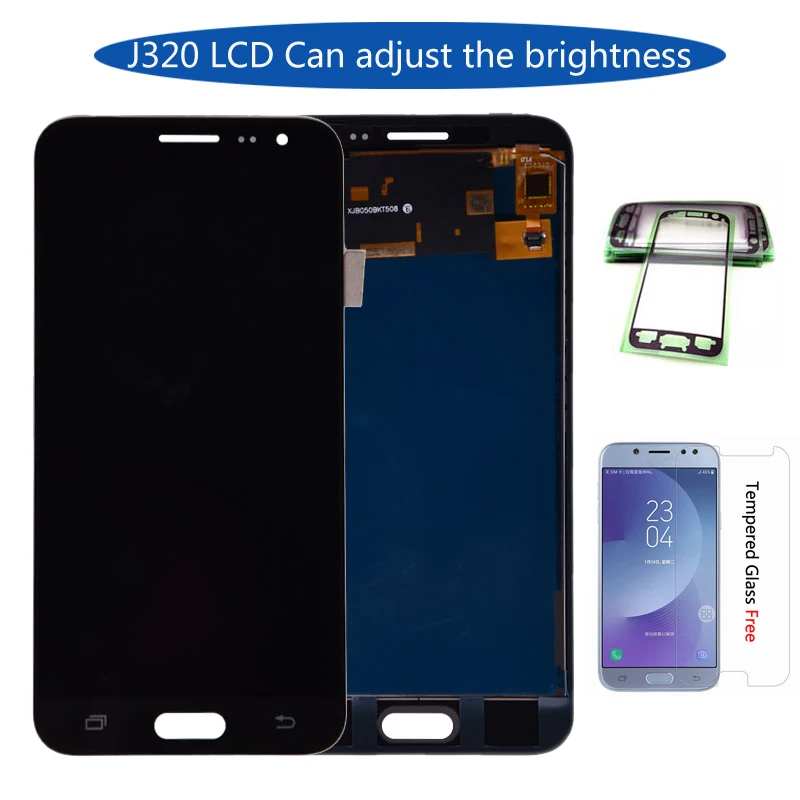 

J320 lcd For Samsung Galaxy J3 2016 J320 J320A J320F J320M LCD Display Touch Screen Digitizer Assembly Can be Adjust Brightness