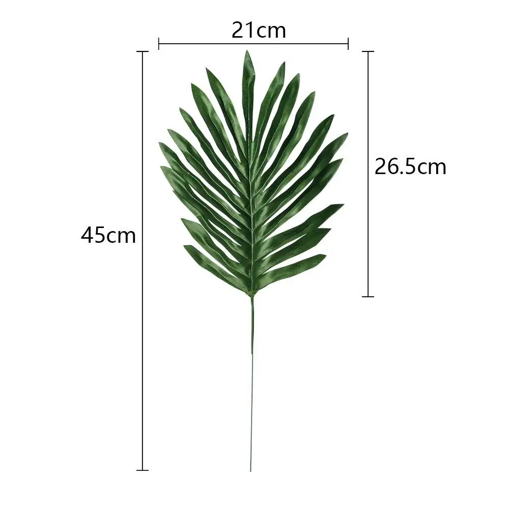 

24pcs Artificial Fake Lifelike Simulation Tropical Palm Leaves Green Plants Iron Tree Leave Wedding Decoration Fake Coconut Leaf