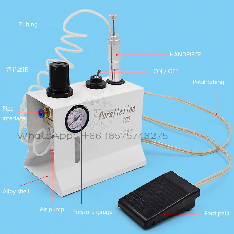 Стоматологический лабораторный Полировальный Инструмент протез украшения для зубов полировальная машина стоматологическая шлифовальная гравировальная машина Paralleline100 воздушная турбина
