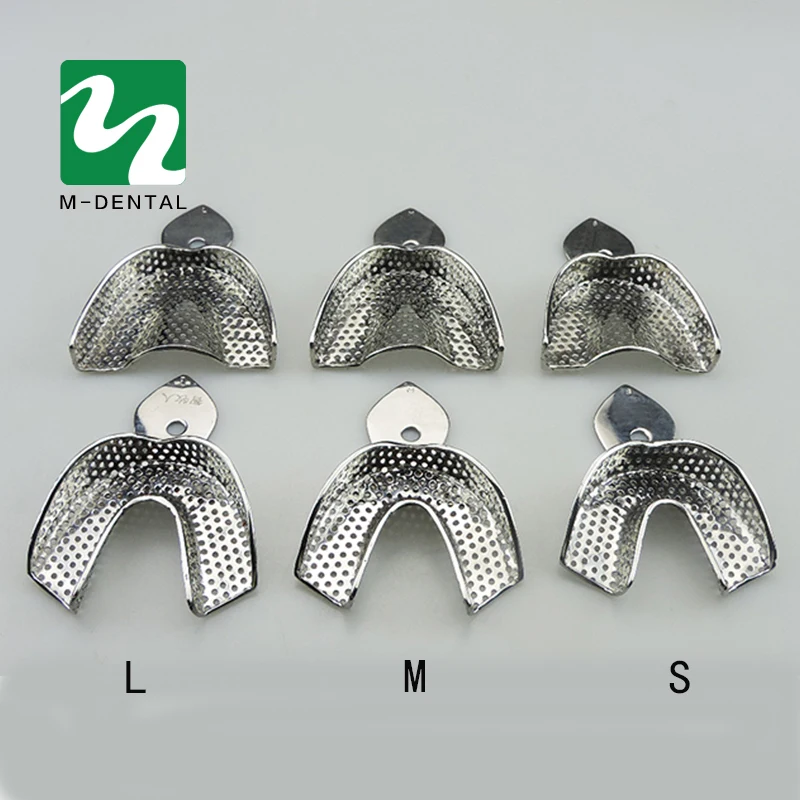 Goede 1 Set Dental Lab Equipment L M S Maat Bovenste Onderste Roestvrijstalen Afdrukbakken Voor Dental Lab gratis Verzending