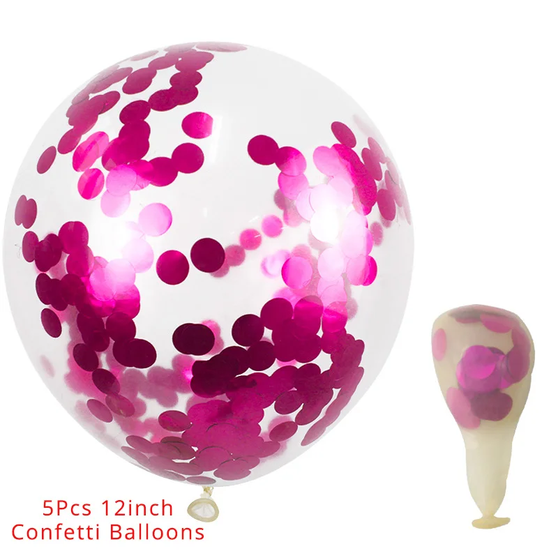 Cyuan 12 дюймов розовое золото конфетти шары из латекса воздушный шар балон для свадьбы День рождения поставки девичника Детские вечерние душ - Цвет: rose red