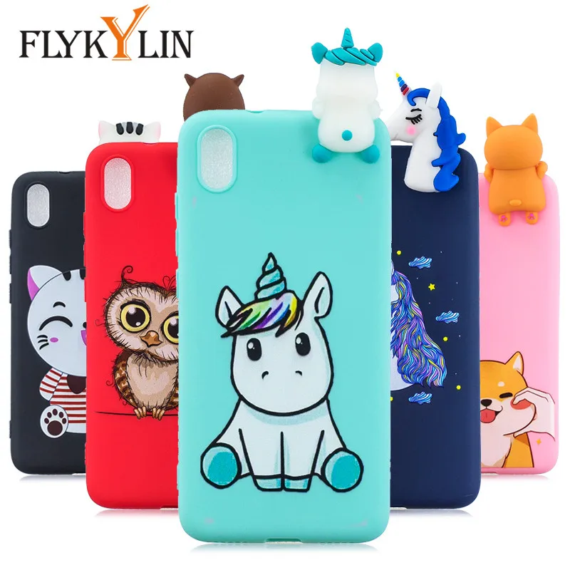 FLYKYLIN 3D Doll font b Toys b font Case For Xiaomi Redmi 7A 7 Back Cover