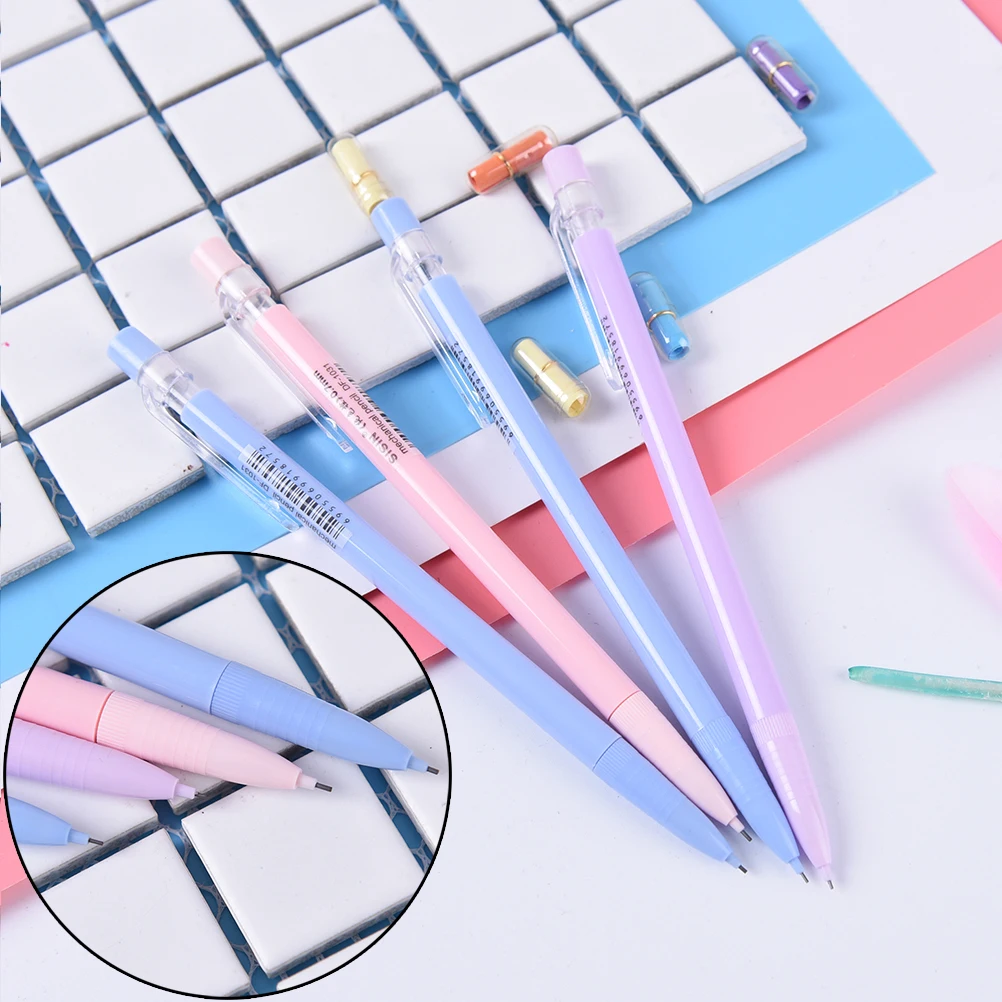 Peerless New 2PCS/LOT 0.7mm or 0.5mm Colorful Cute Mechanical Pencil