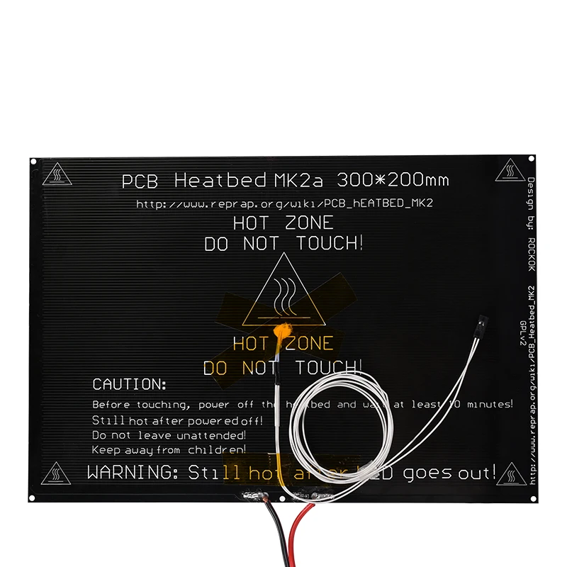 BIQU MK2A 300*200*3,0 мм RepRap RAMPS 1,4 PCB Heatbed+ светодиодный+ резистор+ кабель+ 100k Ом теристоры для RepRap 3d принтера